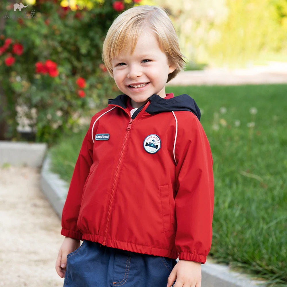 

Dave Bella Boys Spring Autumn Hooded Windtrench Coat for Children Casual Zipper Windproof Outerwear Kids Clothes DB1250988