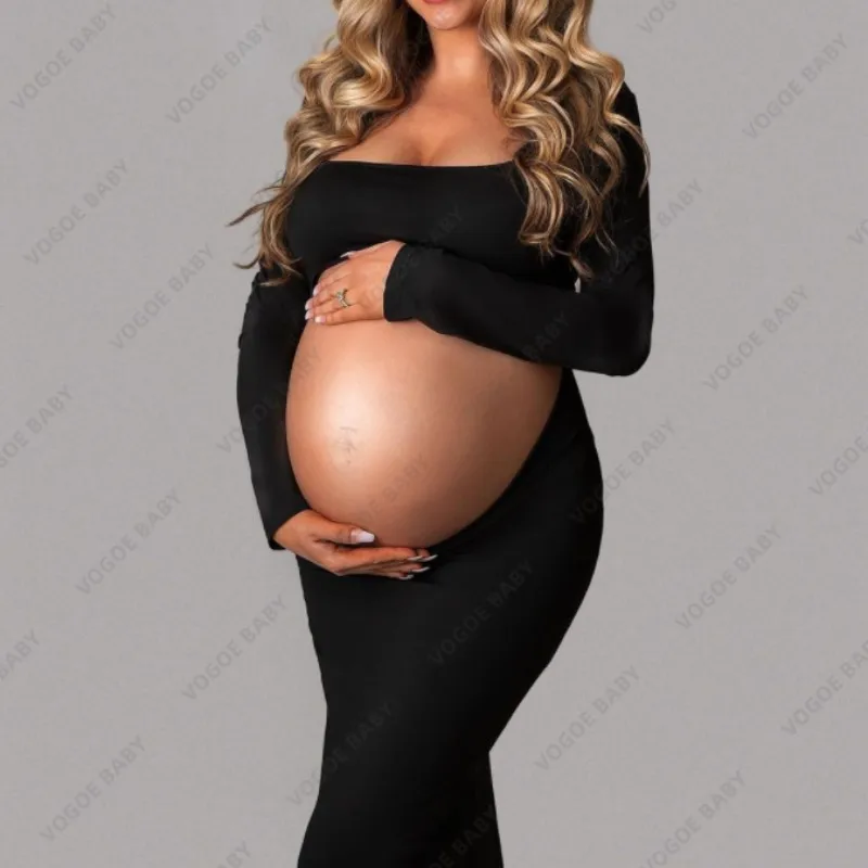 Maternity Photoshoot Dresses Sexy Cut Out Backless Maxi Dress Baby Shower Wedding Party Dress Pregnant Women Photography Clothes