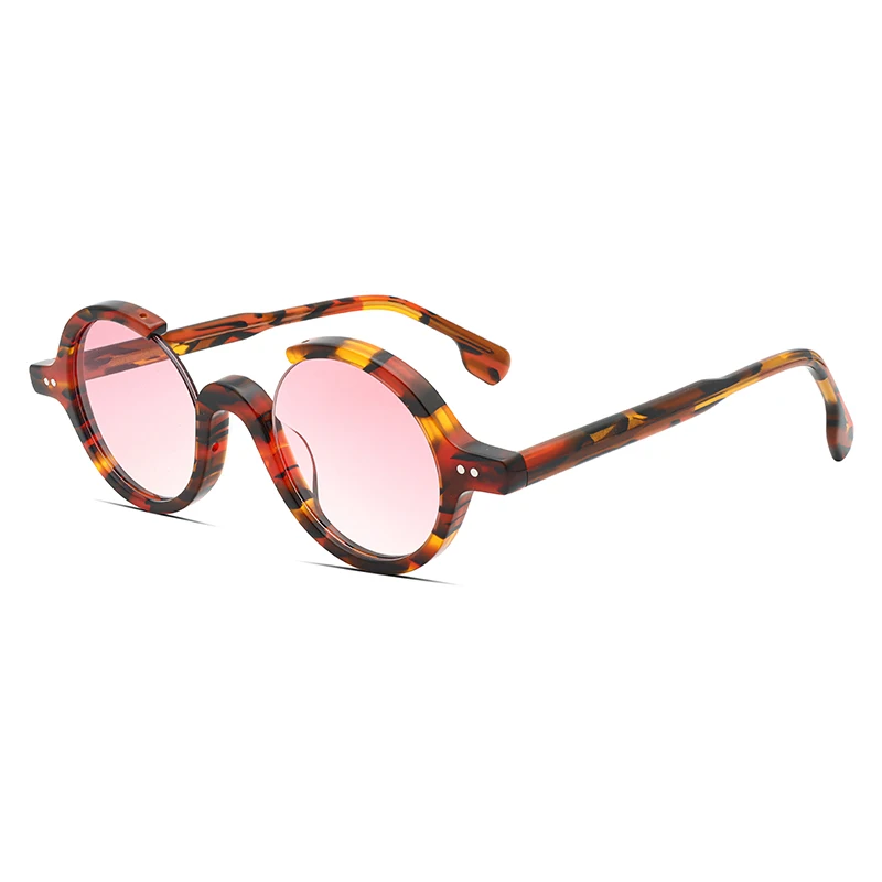 

FocusAid Retro Color Fashion Round Frame Design Sunglasses for Men and Women Tortoise Shell Acetate Sunglasses Nylon Lens UV400
