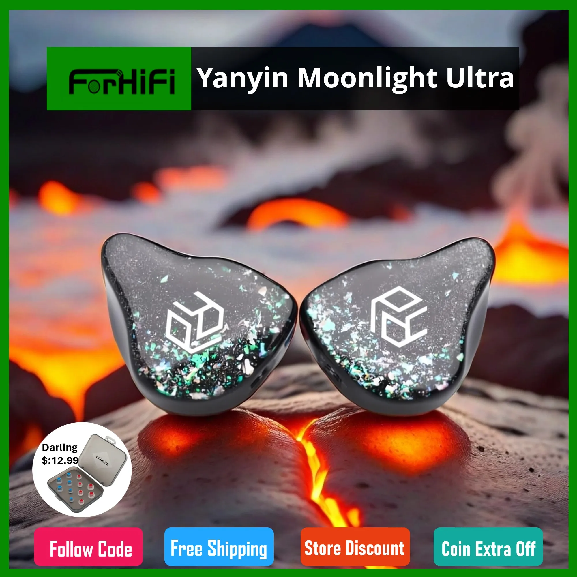 

Yanyin Moonlight Ultra 4EST + 4BA + 1 Dynamic Driver Tribrid HiFi In-ear Earphones Pre-order 7-10 Days