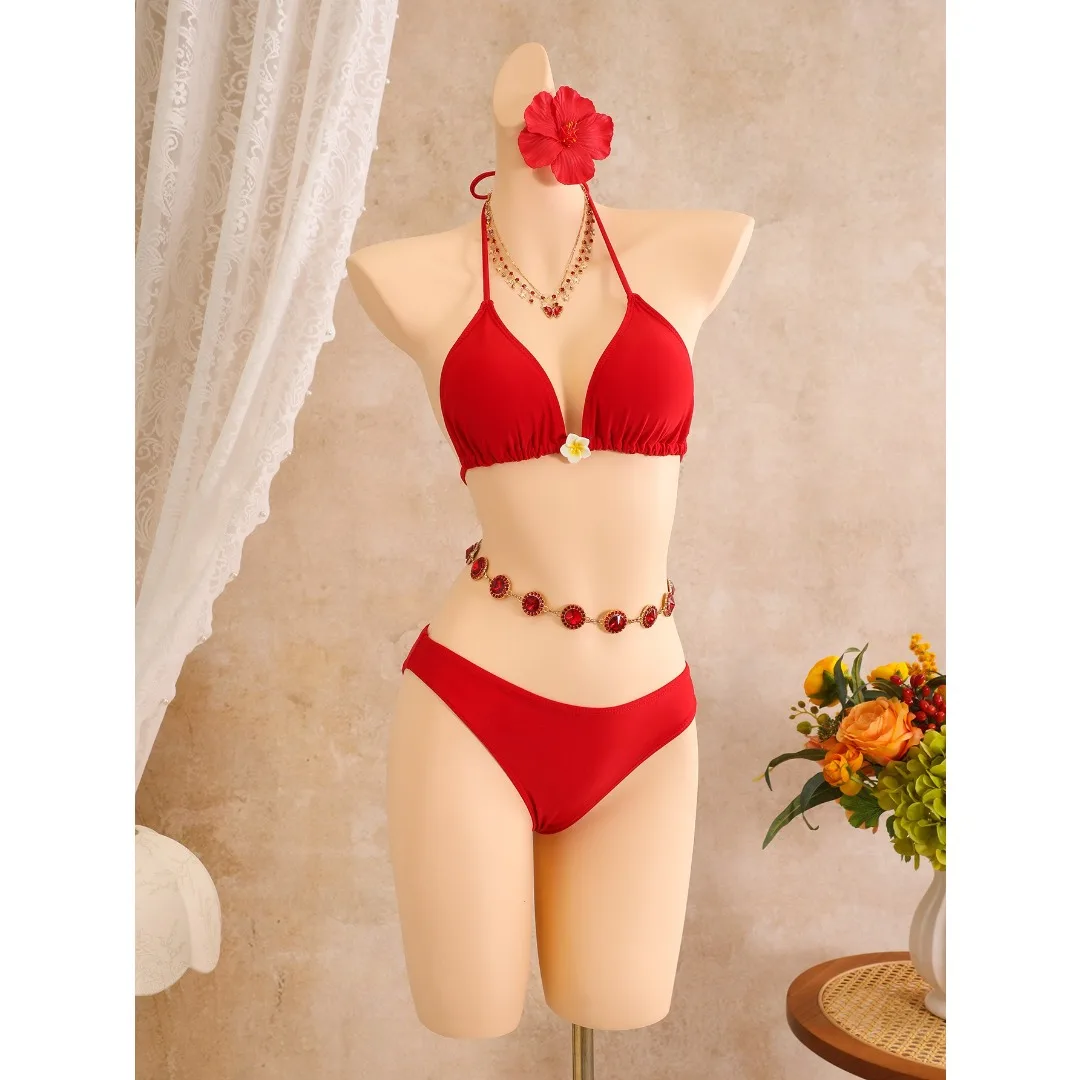 Mit Spitzenrock Sexy Bikini Damen Bademode Weiblicher Badeanzug Dreiteiliges Bikini-Set Badeanzug Schwimmanzug V8497 – Detail 14