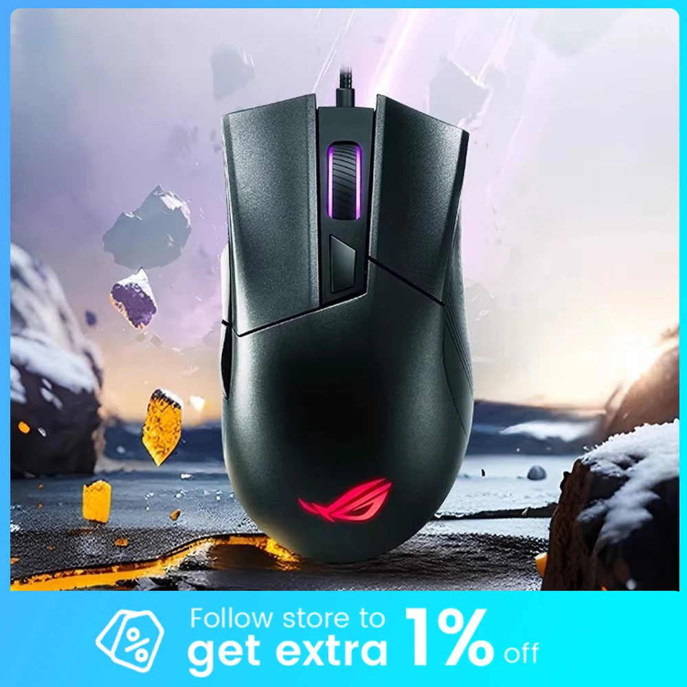 

ROG Sharp Sword2 Gaming Mouse 1000Hz PAW3327 Sensor Wired Mouse RGB Lighting 6200 DPI Light Weight For CSGO PC Accessories Gifts