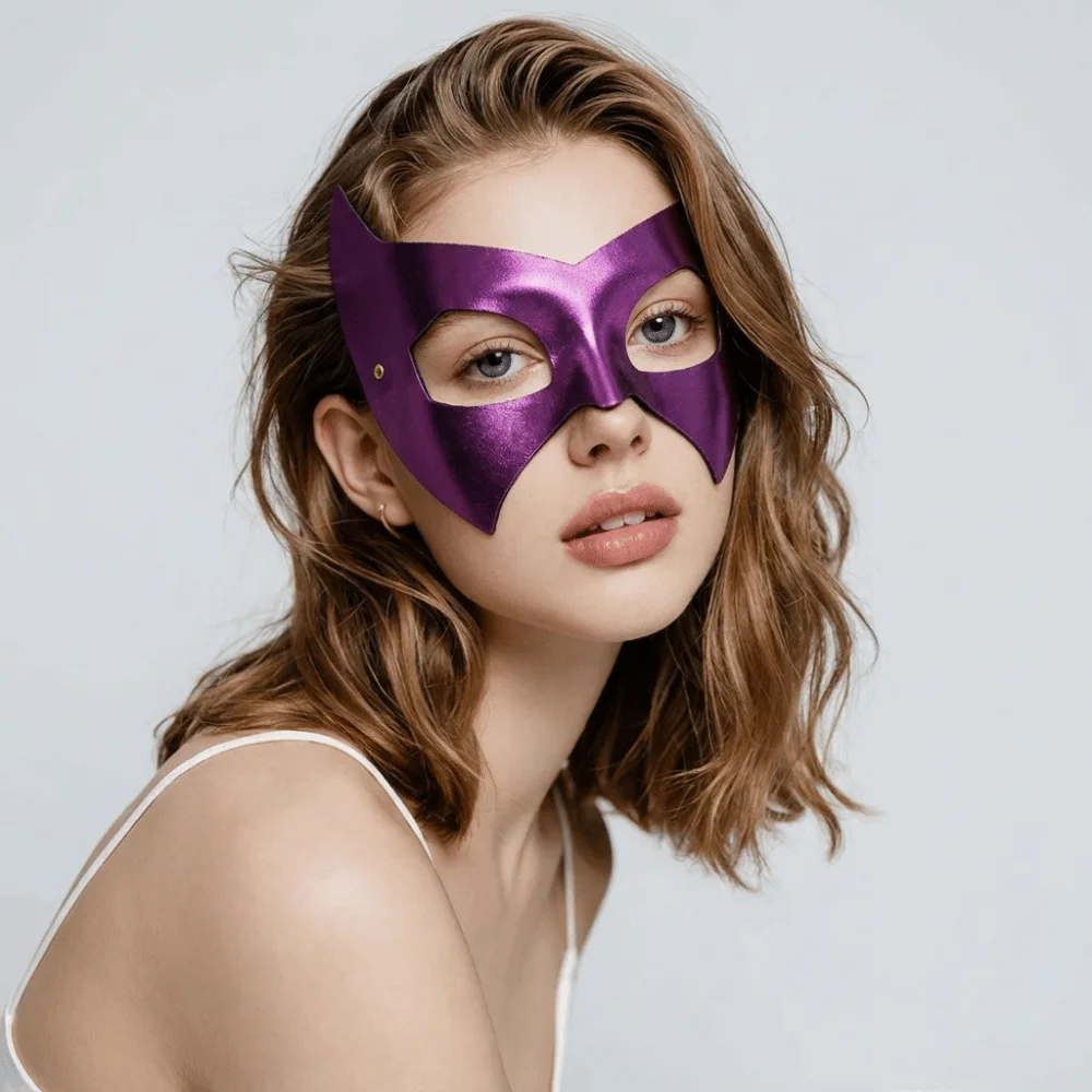 Stage Performance Masquerade Half Face Mask Gothic Style Punk Venice Mask Handsome Adjustable Bat Eye Mask Masquerade Ball