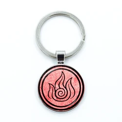 New Avatar The Last Airbender Keychain Air Nomad Fire And Water Tribe Pendant Glass Dome Keychain Jewelry Gifts