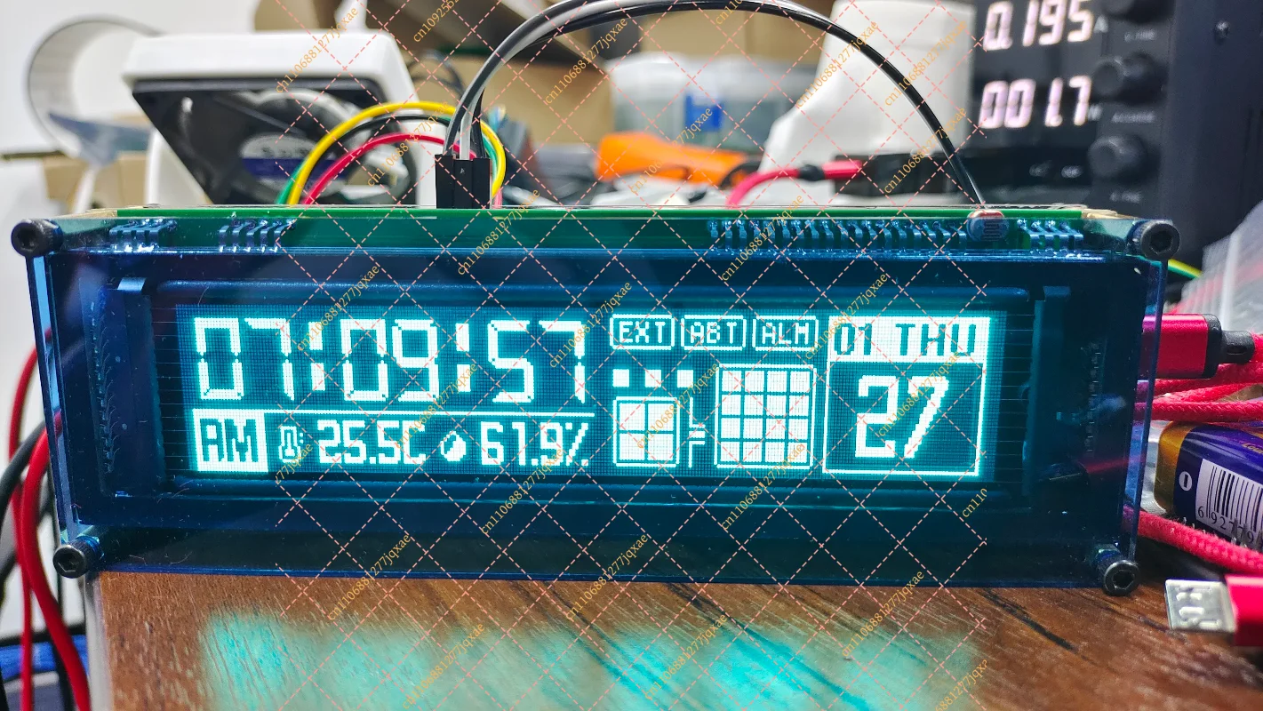 6.1 Inch VFD Graphic Dot Matrix Display Module, 256x50 Phosphor Screen Compatible with Arduino & STM32