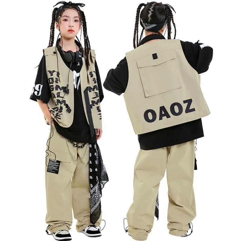 Cool Children Street Dance Performance Hip Hop Dance Costumes Kids Loose Girls Boys Group Jazz Dance Stage Clothes Wear DN20409