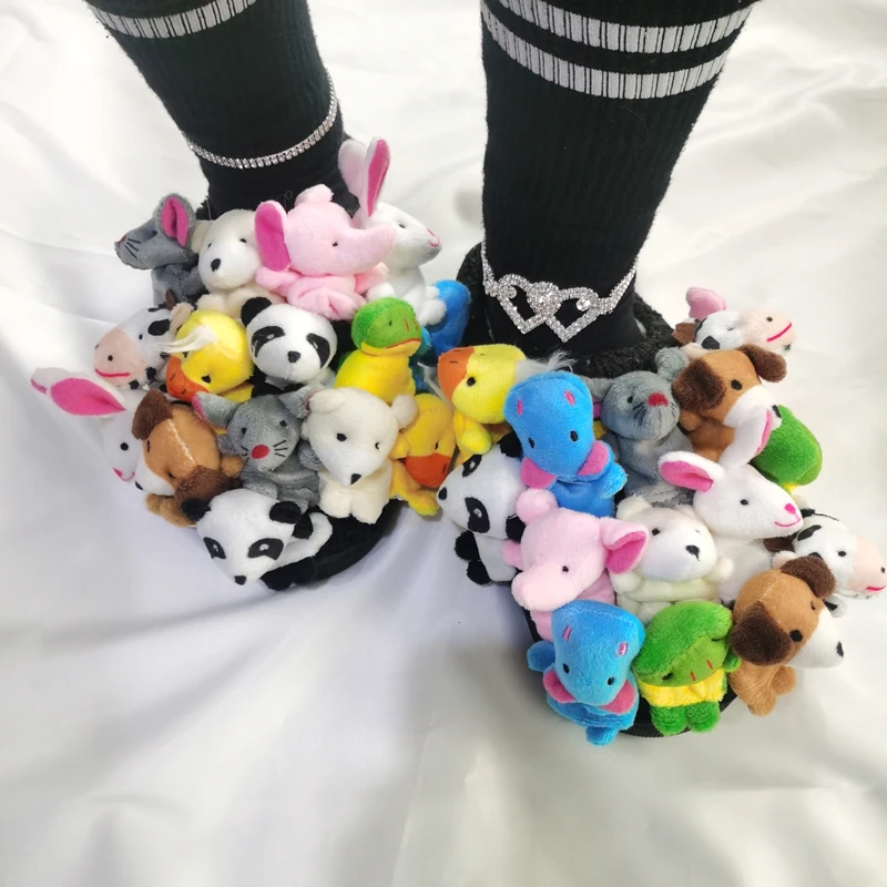 Women Teddy Bear Plush Slippers Cartoon Cute Bear House Slippers Furry Flip Flops Shoes Christmas Lovely Style Cheap Slides