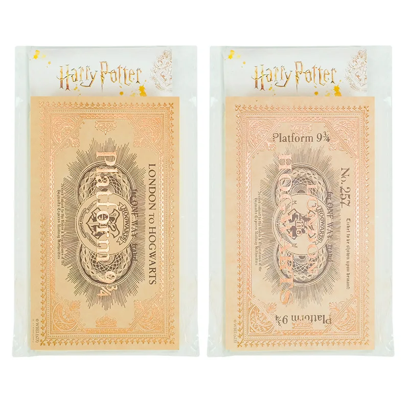 Genuine 50Pcs Harry Potter Hogwarts 943/257 Train Ticket Magic Academy Gold-Plated Tickets Party Cosplay Props Birthday Gifts view 5