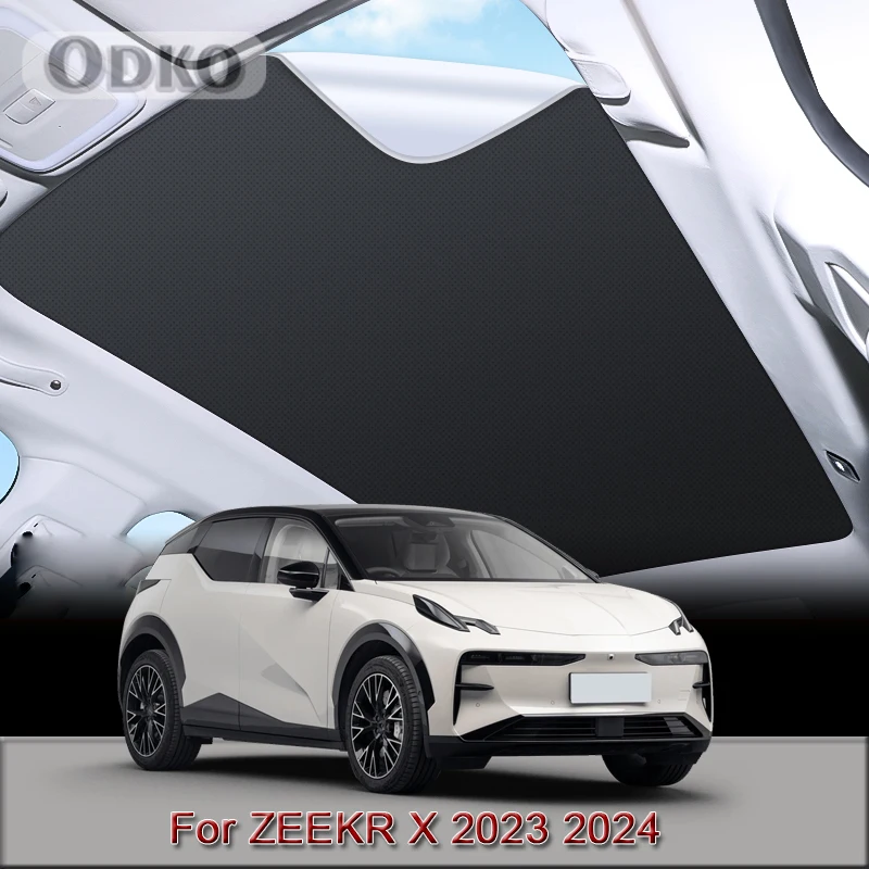 Car Electrostatic Adsorption Sunroof Sunshade Cover For ZEEKR X 2023 2024 2025 Heat Insulation Skylight Sticker Auto Accessories