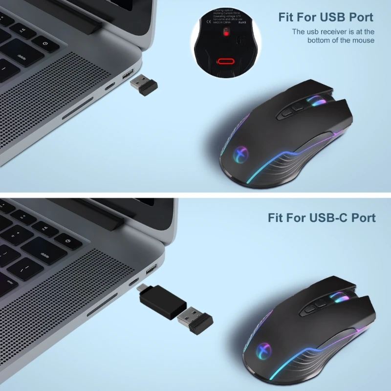 DN59 Undetectable Mouse Jigglers Simulate Mouse Movers Wireless Mouse for Computer Awakening for Keeps PC Active