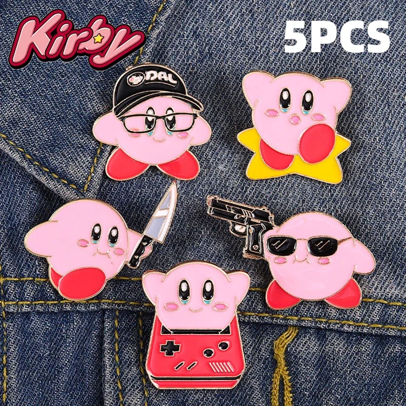 

Cute Kirby Metal Pins for Backpacks Enamel Pin Japanese Brooches for Women Pink Brooch Lapel Anime Badges Fashion Christmas Gift