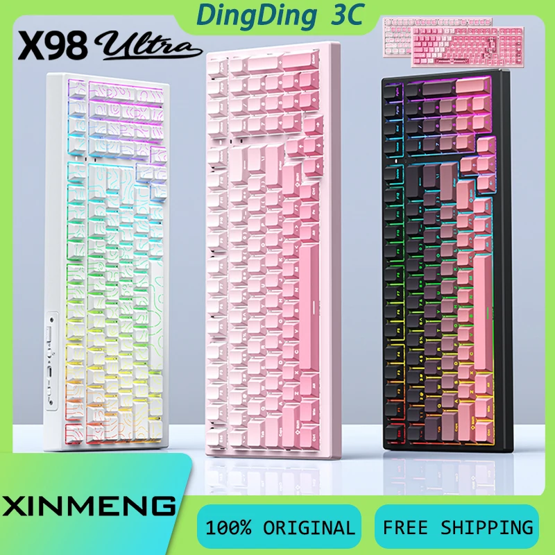 

Xinmeng X98Ultra Wireless Mechanical Keyboard 3Mode HiFi Sound Long Endurance Hot Swap RGB Gasket Custom Office Gaming Keyboard