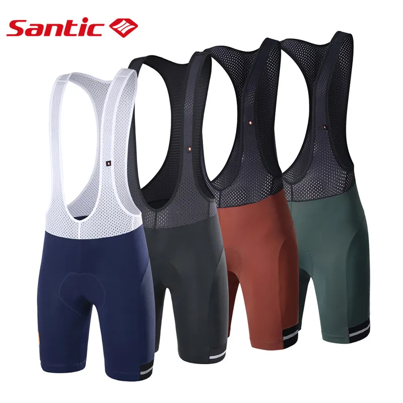 Santic New Men Cycling Bib Shorts Summer With Pockets 4D Padded Breathable  MTB Road Bicycle Bib Shorts Bottom Breathable