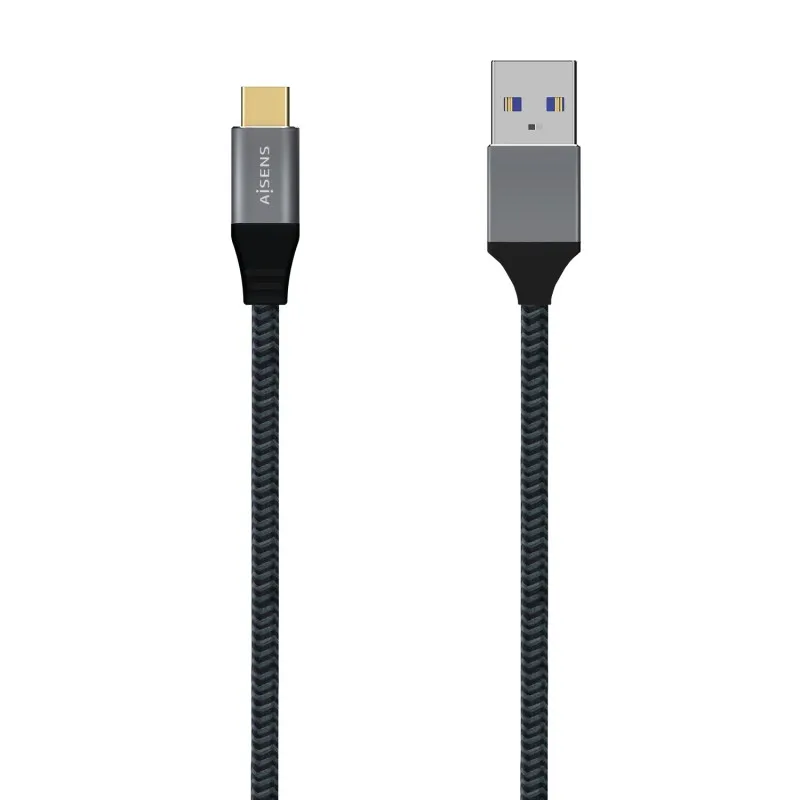 Aisens USB Cable 3.1 GEN2 aluminum 10GBPS 3A - TIPOUSB-C/M-A/M - 0.5M - Color gray A107-0630 tintasycartuchos.com