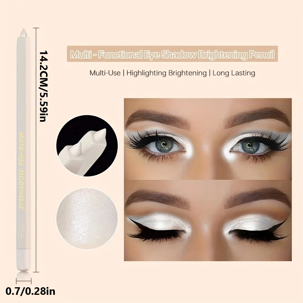Pearl White Eyeshadow Highlighter – Langlebiger, wasserfester, wischfester Lidschatten mit Schimmereffekt