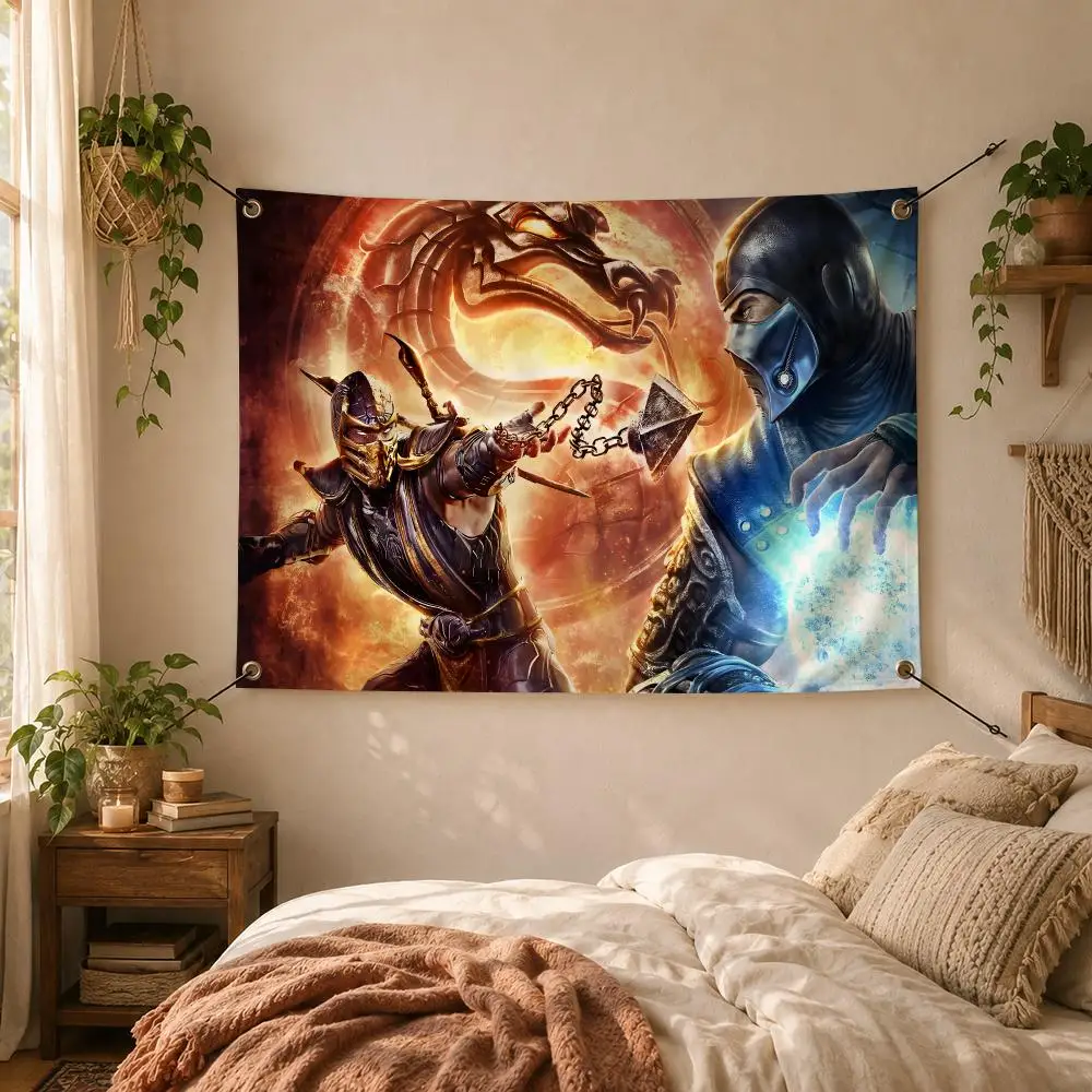 Game Fighting Mortal Kombat Flags Decorative Flag Banner for Outdoor Garden Yard Camping Party Home Wall Hanging Decor