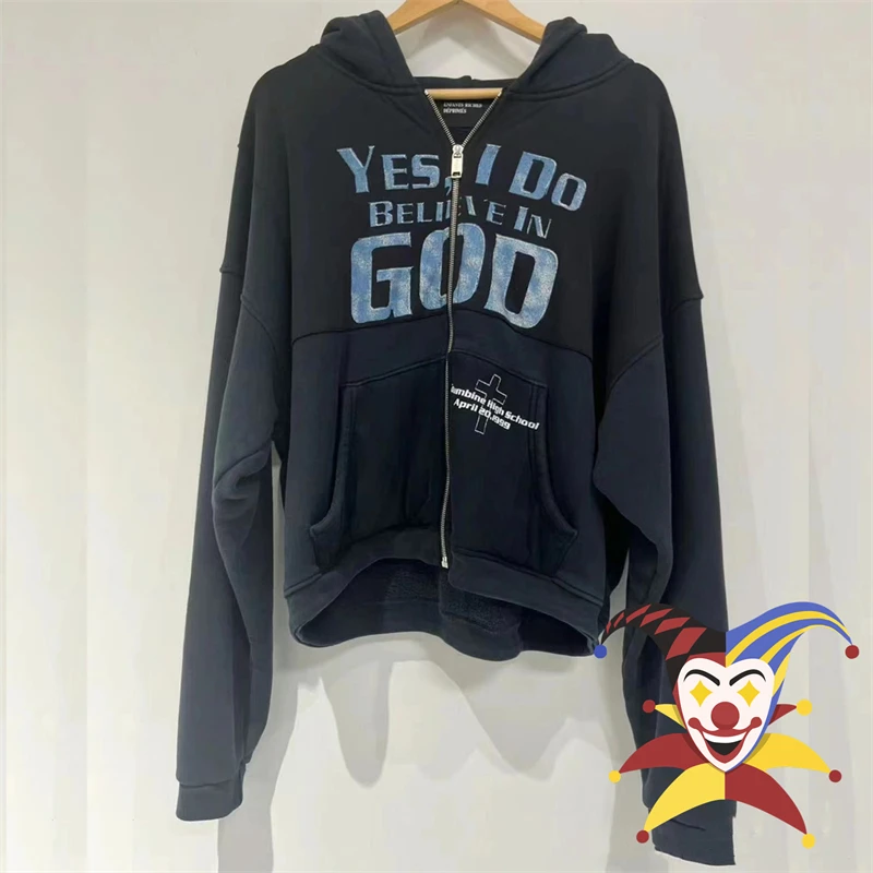 Believe In God Enfants Riches Deprimes ERD Cardigan Hoodies Men Women Best Quality Washed Heavy Fabric Pullover