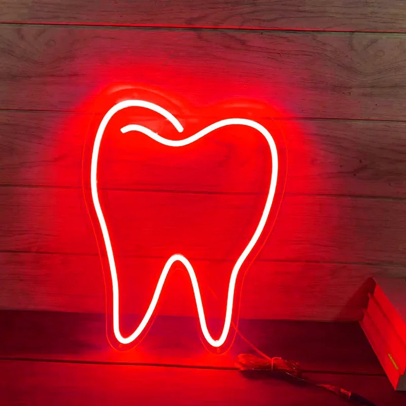 Custom Tooth Neon Light Sign, Dental Clinic LED Neon Sign, Salon Wall Decor, Medicine Dental Office Decor, Dentist Tooth Neon