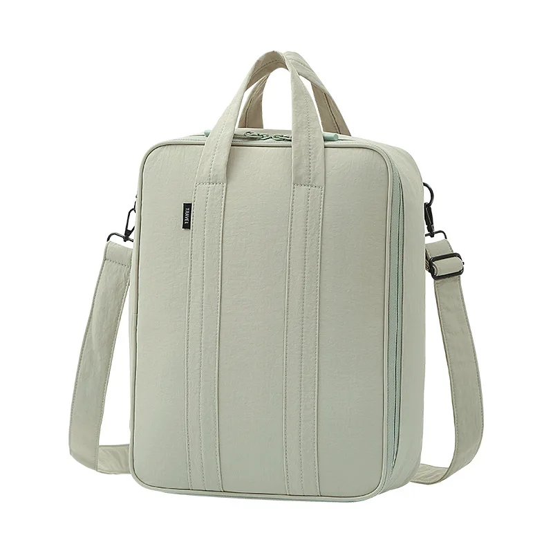 Unisex Taslon Fabric Handheld Crossbody Bag Dual Purpose Luggage Bag Nylon Shoulder Bag Trolley Travel Duffels Storage Handbag