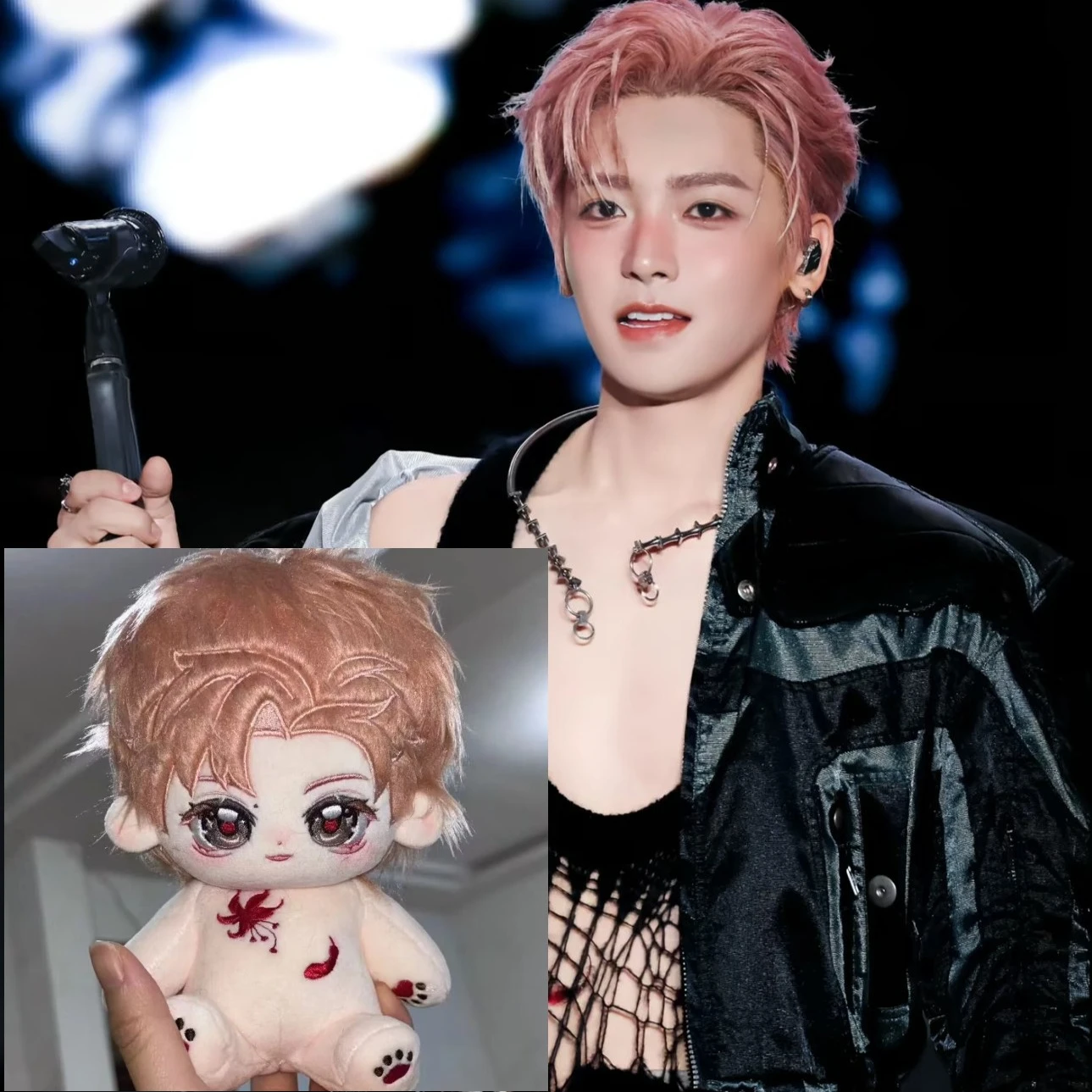 First release of Hou Minghao attribute 20cm cotton doll powder, new styling, celebrity doujin doll gift for girls