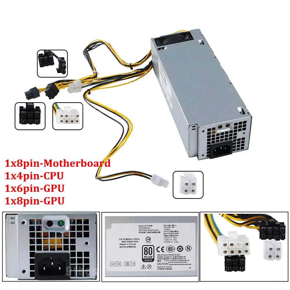 DPS-500EM-00A 500W Adjustable Power Supply PSU For Dell 3040 3046 3650 7040 With 4+6+8+8 Pin Connector For Industrial Users