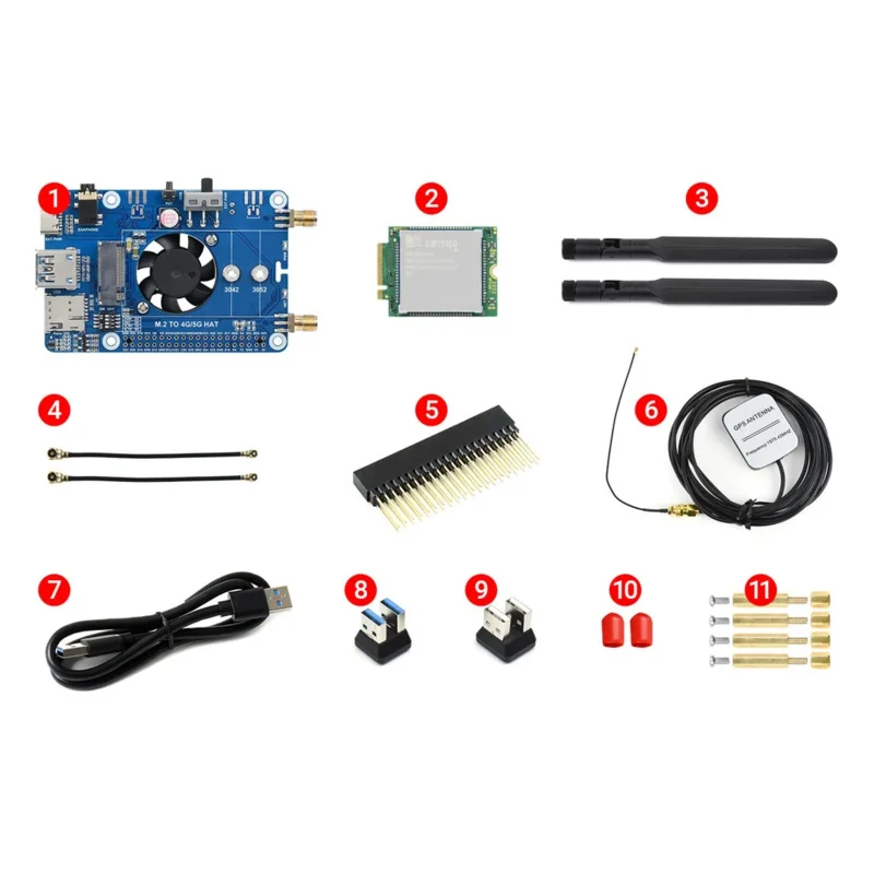 Módulo 4G LTE SMS GPS GNSS HAS Breakout Shield Starter Kit para RPI Raspberry Pi 4 Modelo B 5 3 3B Plus Placa de expansión