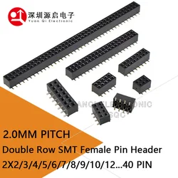 SMT 2.0mm 2.0 doppia fila femmina Breakaway PCB Board Pin Header socket connettore Pinheader 2*2/3/4/5/6/7/8/9/10/12/16/20/40pin