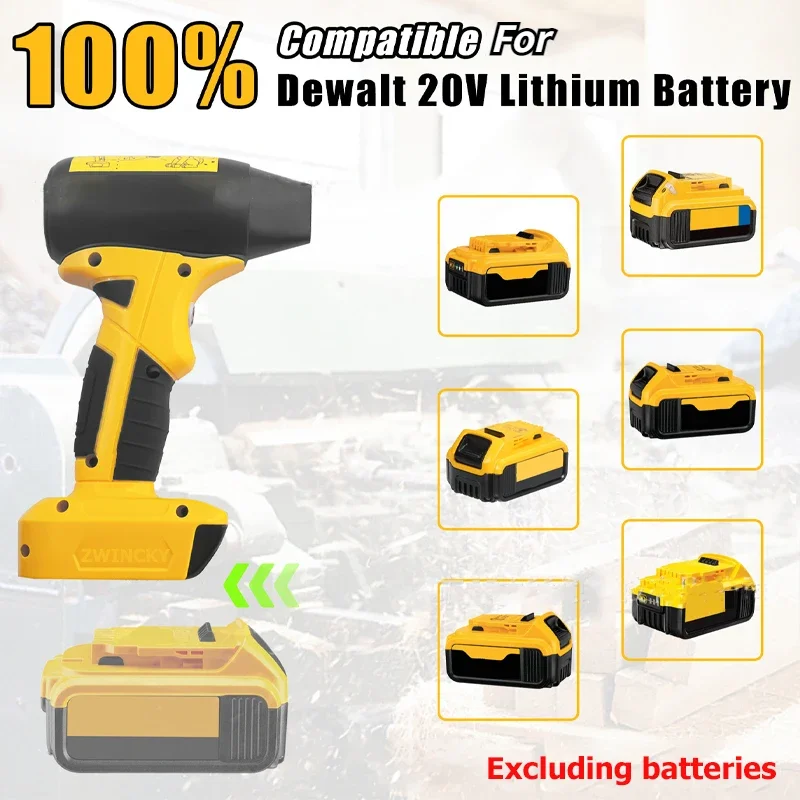 Borstelloze jetblazer voor Dewalt 18V 20V batterij 130000 RPM 4-snelheidsregeling Gewelddadige turboventilator Elektrische luchtstofdoek (geen batterij)