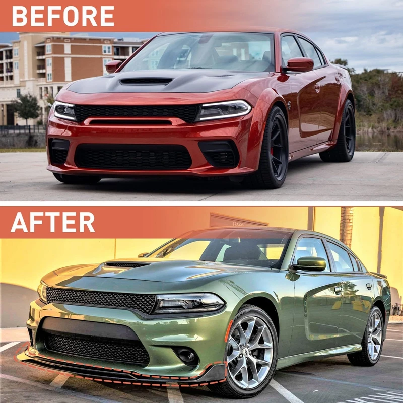 

For Dodge Charger SRT-Style 2015-2022 4Pieces Front Bumper Lip Splitter Air Chin Body Kits Accessories Tuning Auto Parts