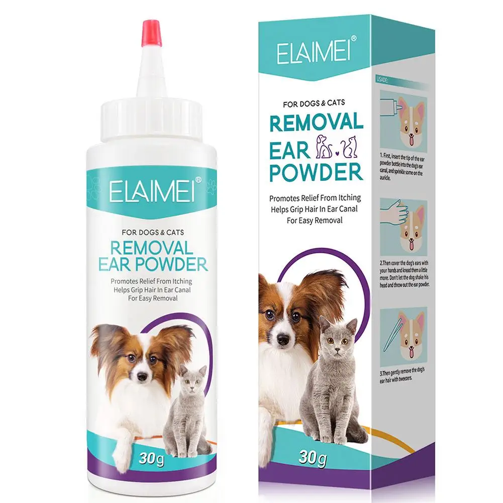 Dog Ear Powder Ear Cleaner For Dogs Hair Removal Infectioned Treatments Stop Ear Itching Pet Health Grooming Cleaning Suppl H0H6