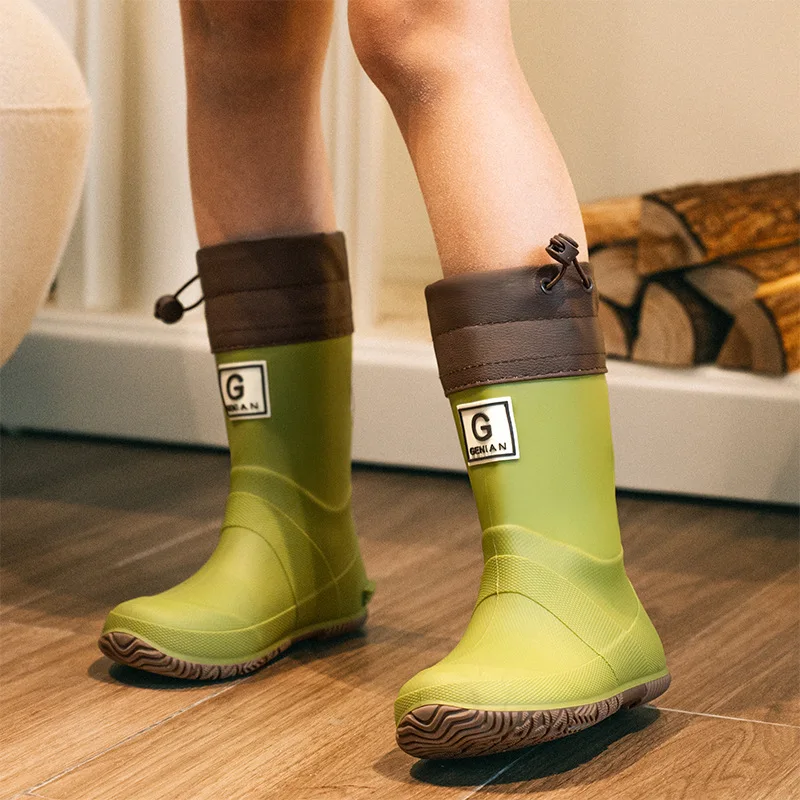 Rain Boots for Men, High-Top Rain Boots for Outer Wear, Long-Tube Waterproof and Non-Slip Couple Style Outdoor Fishing Boots