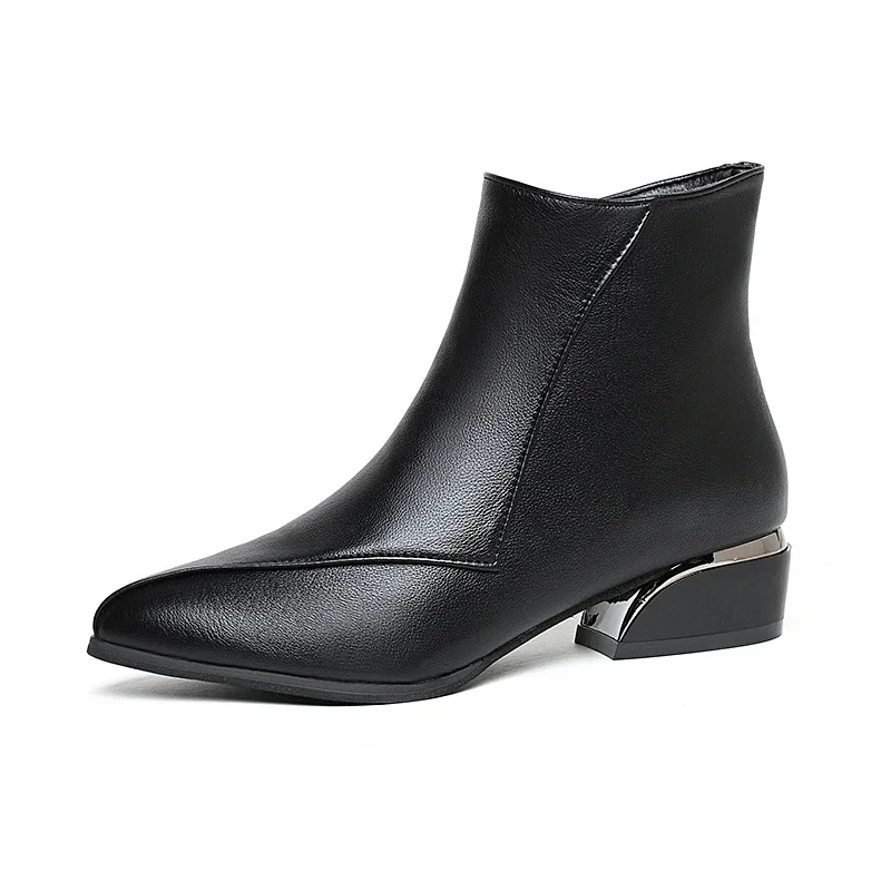 Herbst und Winter 2026 Damenstiefel Britischer Stil Modische Stiefel für Frauen Neue Dickabsatzige Übergroße Modische Kurzstiefel – Detail 15