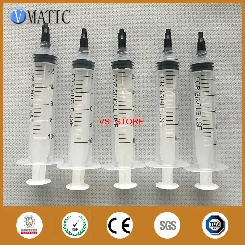 Free Shipping Non Sterilized 6 Sets Luer Lock 10ml 10cc Syringes With Needle & Caps / Stopper Adhesives Glue Needle Tip