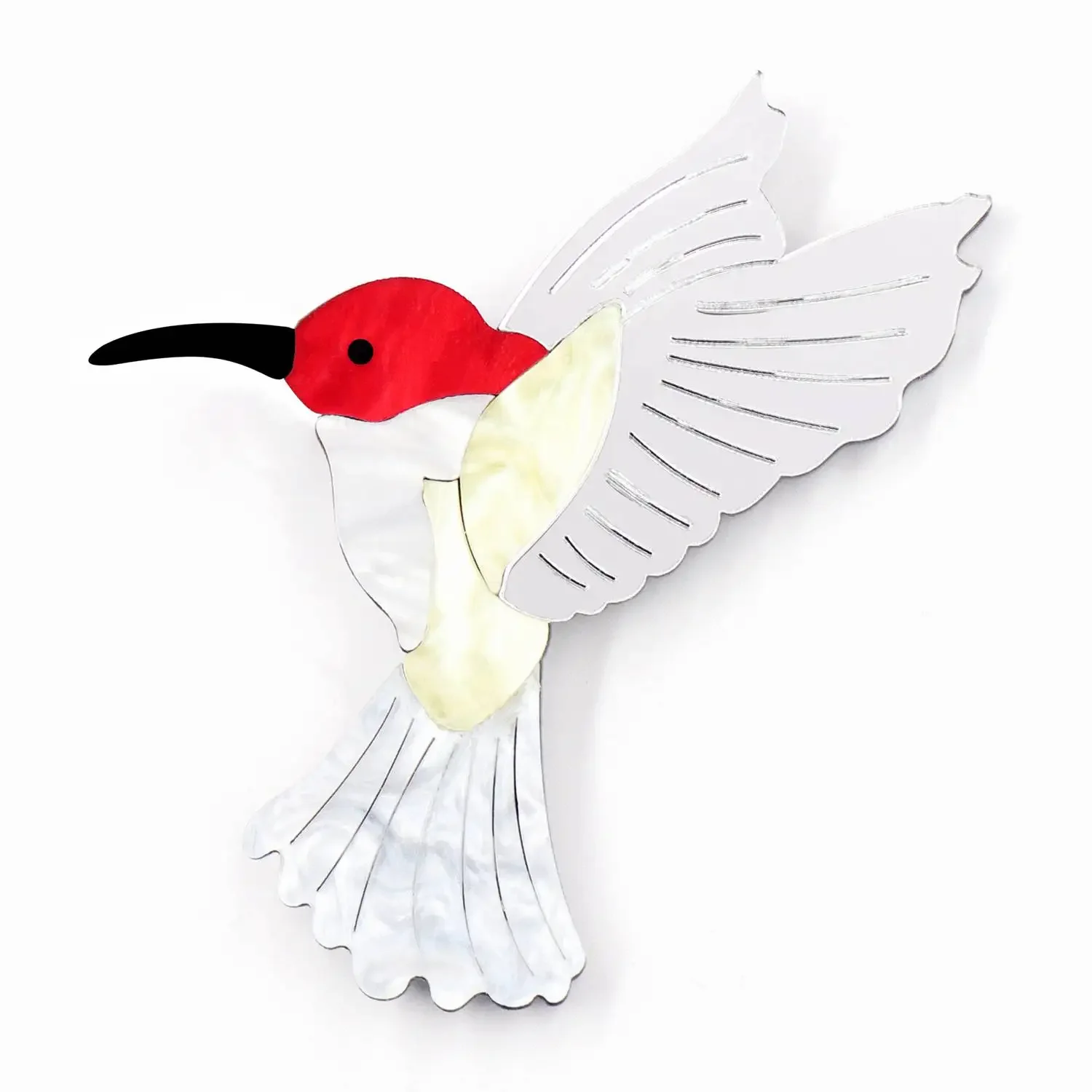 YCXBH1102 Hummingbird Vintage Brooch Pin Women Accessories Gift Blue Brid Lover Jewelry Laser Cut