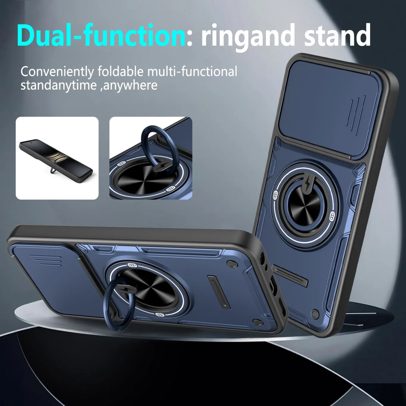Stoßfeste Schutzhülle für Tecno Spark Go 20 20C 40 40C Pro Plus GO 1 3 POP 8 9 Kameraschutz Magnetring-Ständer-Cover – Detail 6