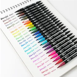 12-168 Colors Watercolor Dual Brush Marker Soft Flexible Tips for Drawing Blending Anime Comic Markers