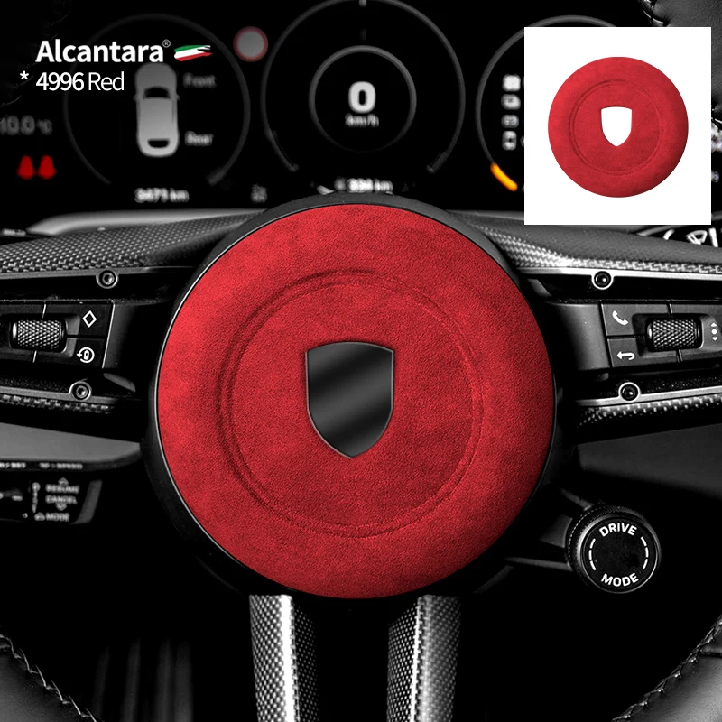 

Car steering wheel horn cover Alcantara suede suitable for Porsche Panamera Cayenne 718 911 Macan car interior accessories