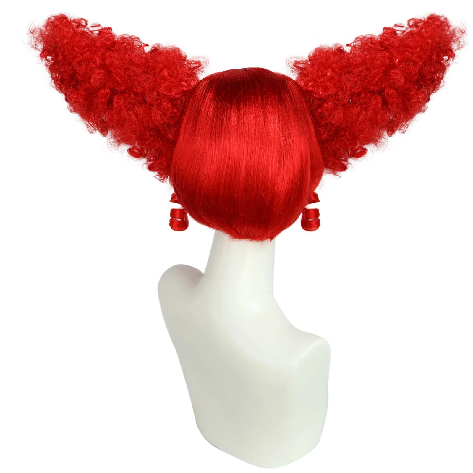 Red Synthetic Wig with Spiral Braids and Bangs, Cosplay