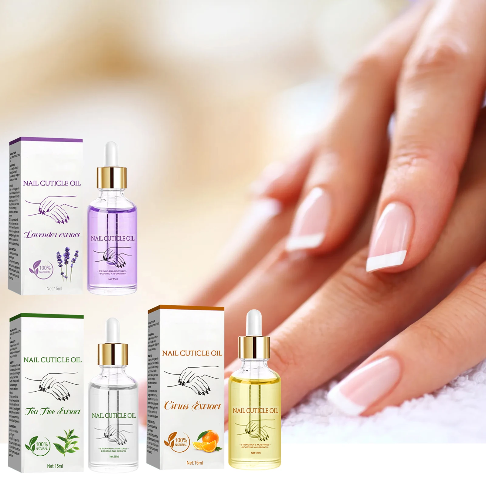 Cuticle Oil Nail Treatment Serum Heal Cracked Nails and Rigid Cuticles for Promoting Healthy Nail Growth 15ml