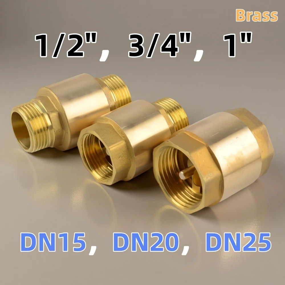 Brass Check Valve In-Line Spring 1/2