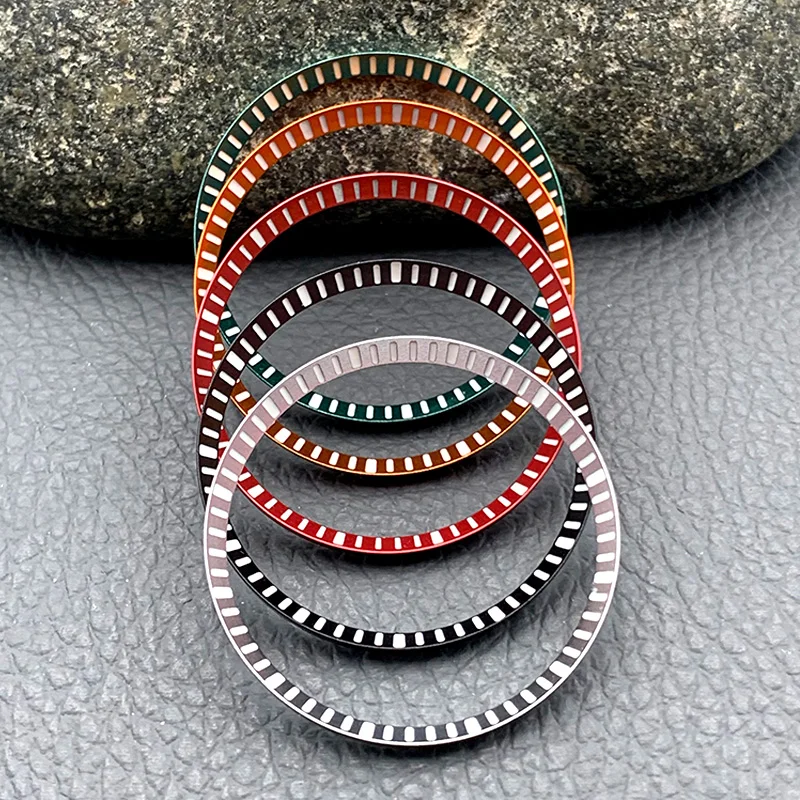 Blue and Green Luminous Watch Chapter Ring Metal 30.5*27.5mm Fit SKX007 SKX009 Watch Accessories for NH35 NH36 7S 4R Movement