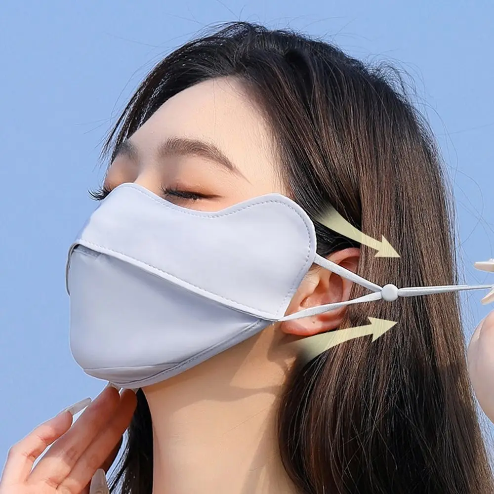 Maschera per il viso con protezione solare in Nylon per esterni maschera per il viso in seta di ghiaccio anti-uv traspirante sciarpa per la copertura del viso