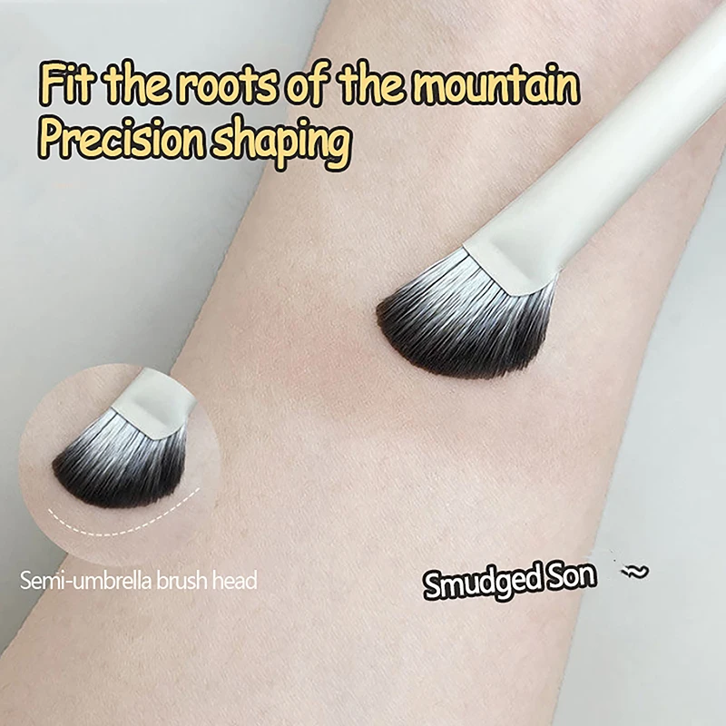 1 قطعة أدوات تجميل الوجه النساء نصف مروحة على شكل فرشاة ظلال الأنف تمييز أحمر الخدود ماكياج فرش تناسب الأنف العين كفاف #3