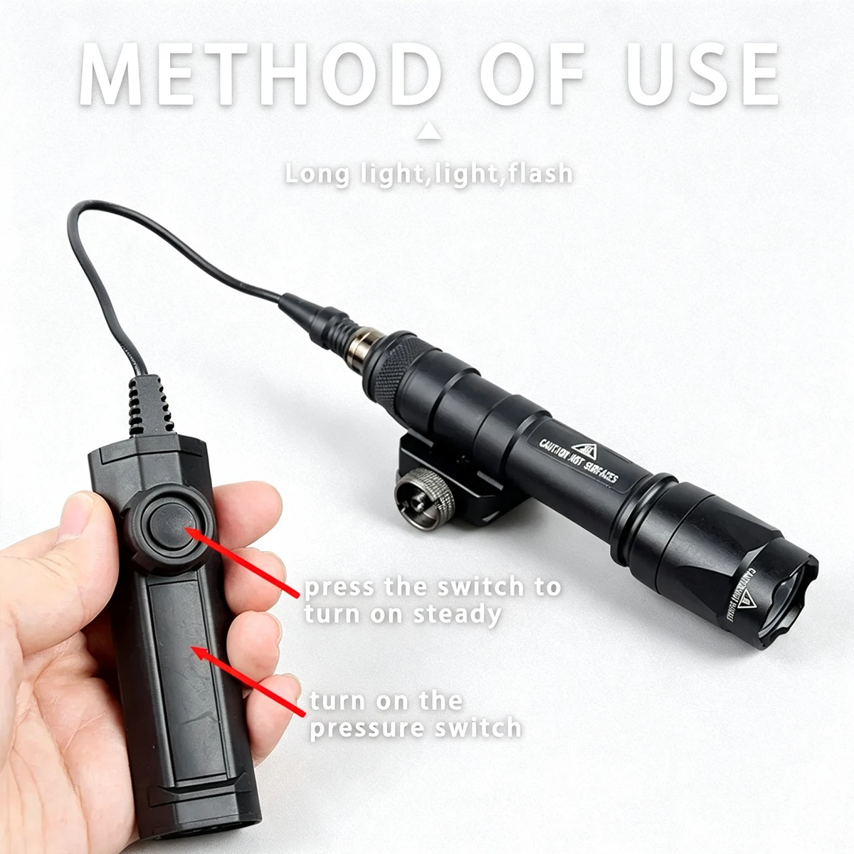 Tactical Surefire M600 M300 Airsoft Powerful Flashlight Dual Pressure Switch AR15 20mm Rail Hunting LED M600C Lamp Scout Lights view 4
