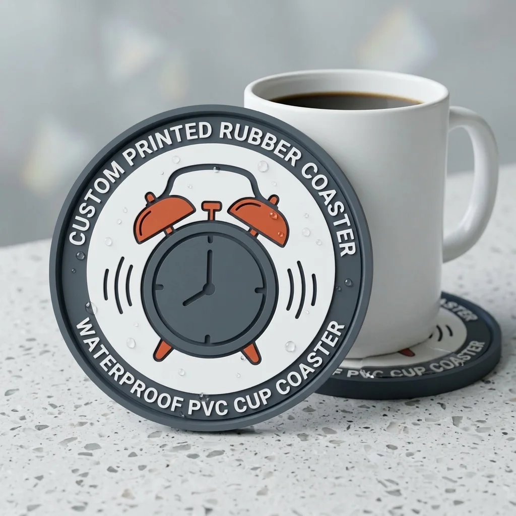 Customized Brand Logo PVC Rubber Coaster Heat‑Resistant Waterproof Cup Mat for Corporate Promotional Giveaway Gift
