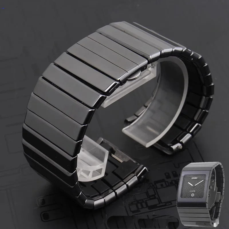 

Ceramic WatchBand Replacement For Rado DIAMASTER Series Black Watch Chain Men's 27mm 35mm Watch Strap Bracelet