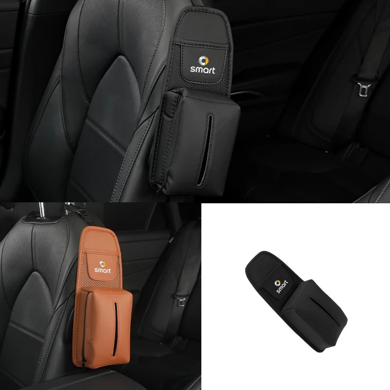 صندوق مناديل جانبية للمقعد التلقائي ملحقات السيارة لـ Smart Fortwo 451 450 453 Forfour EQ Cabrio Crossblade ROADSTER Coupe