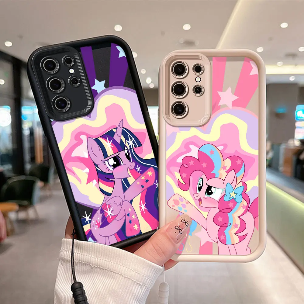 Cartoon Little Unicorns Pony Phone Case For Samsung A03 A04 A05S A12 A20S A21S A13 A14 A54 A34 A53 A33 A35 Cover With Hand Strap