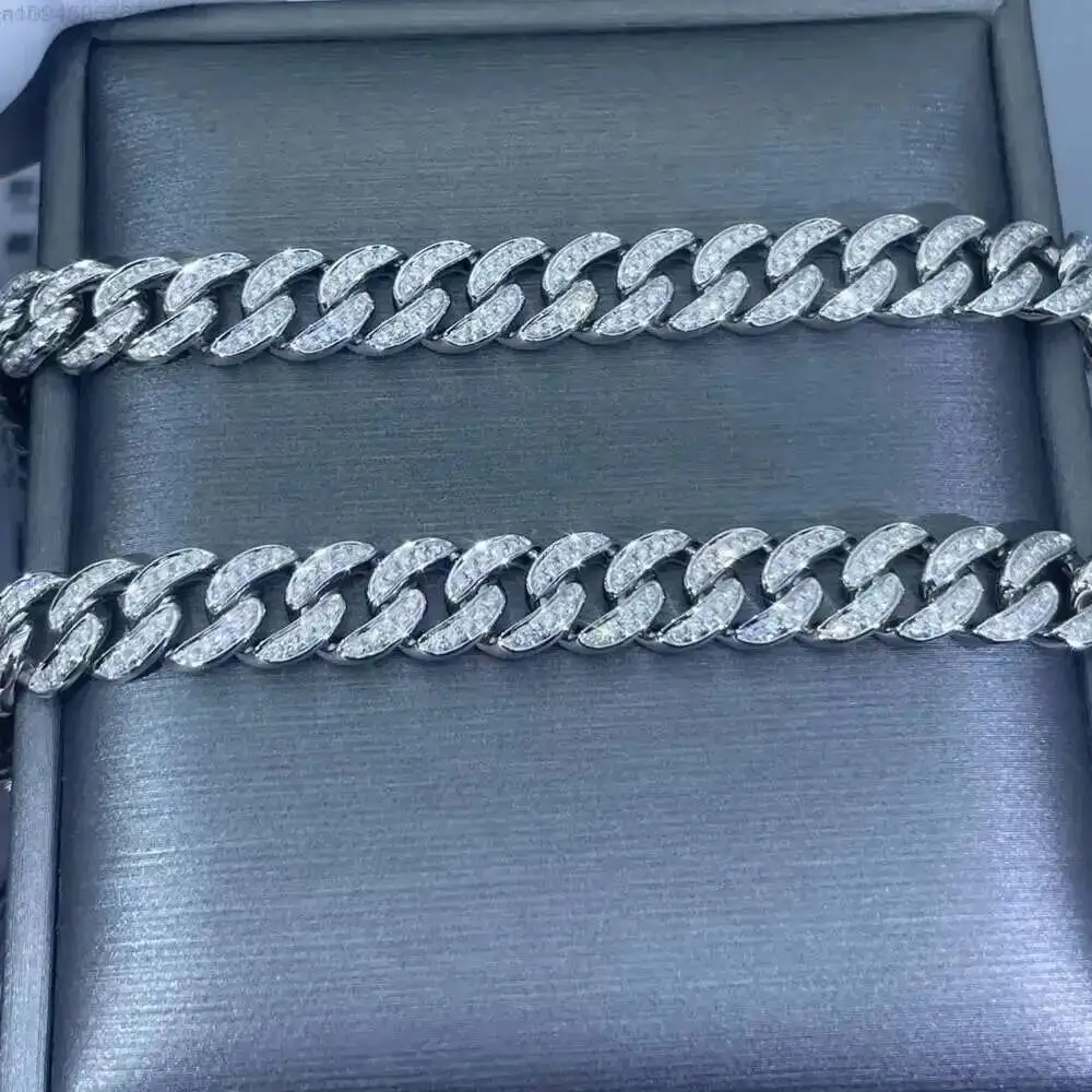 

Заводской браслет-кубинская цепочка с бриллиантами и настоящим 9-каратным 10-каратным 14-каратным золотом 18 карат, ювелирные изделия, кубинская цепочка