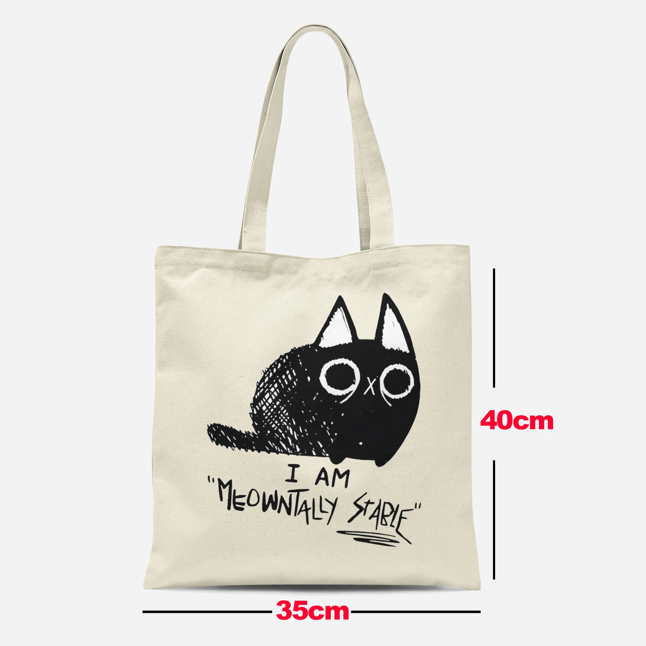 Borsa casual da donna in tela carina troublemaker gatto moda modello estetico stampato borsa da vela Hozier